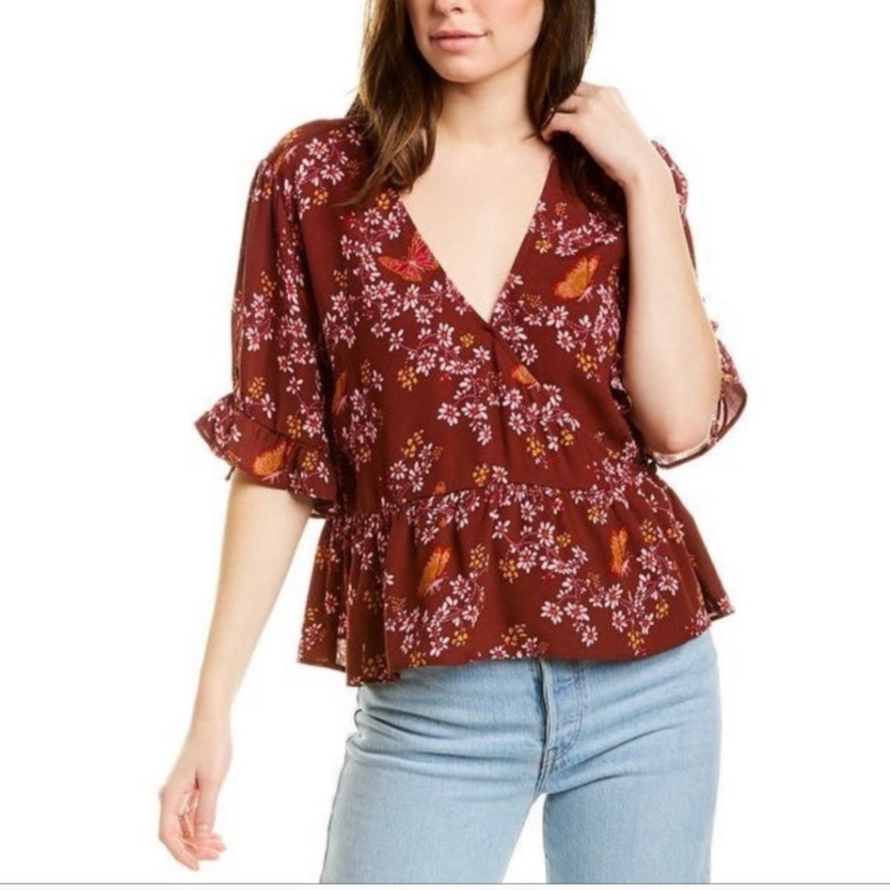 Madewell Butterfly Floral Wrap Top Women's 2